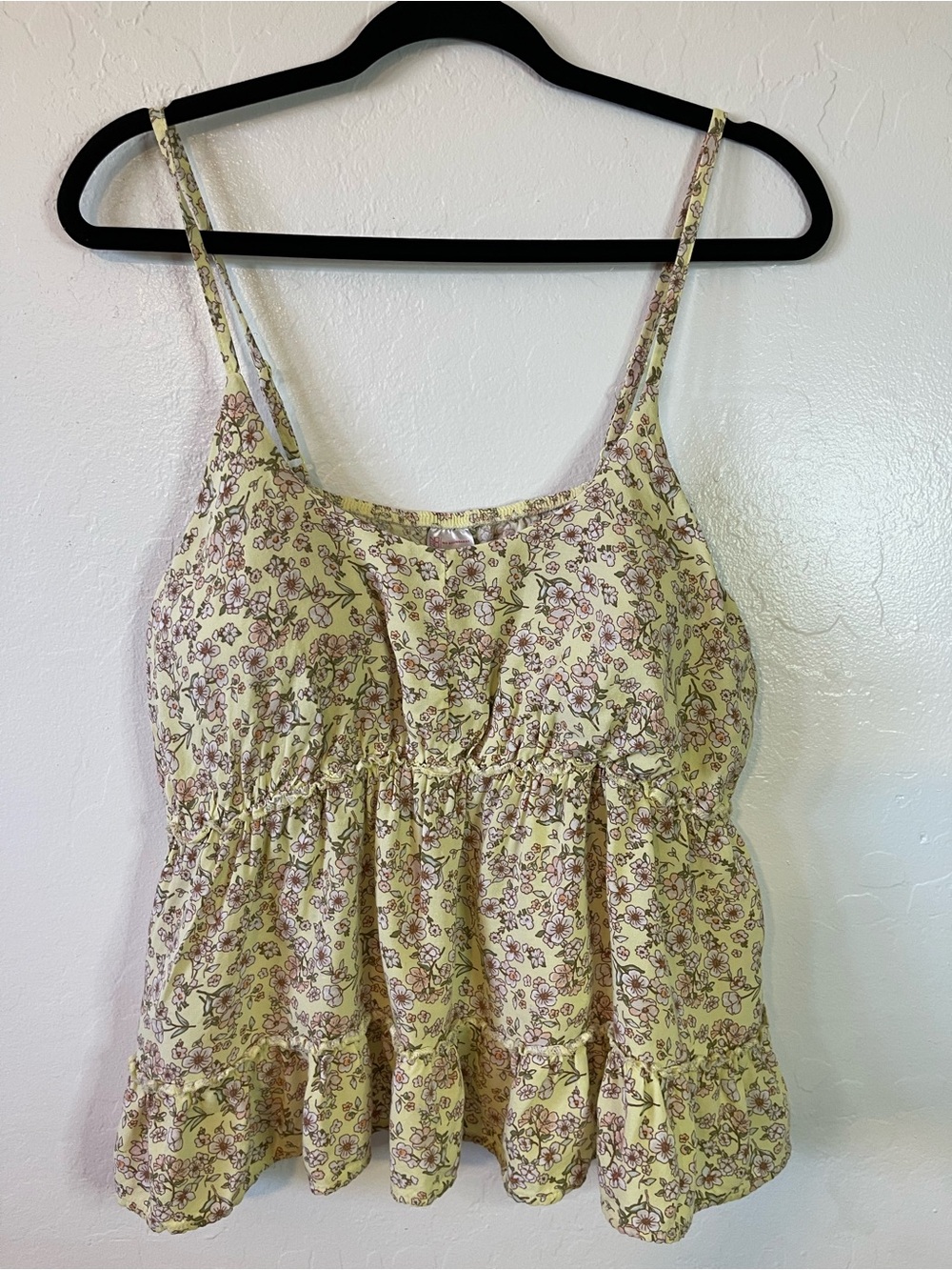 No Boundaries Yellow Floral Peplum Cami